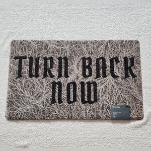 NWT Halloween "Turn Back Now" Southern Gothic Doormat, Polyvinyl Chloride, 18x30